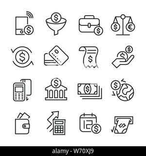 Vector icons set de voyage et de l'argent. Illustration de Vecteur