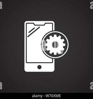 L'icône associée au service Smartphone sur arrière-plan de conception graphique et web. Simple illustration. Concept Internet symbole de bouton site web ou mobile Illustration de Vecteur