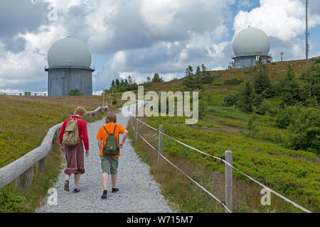 Sur le sommet principal radômes, Grand Arber, forêt de Bavière, Bavière, Allemagne Banque D'Images