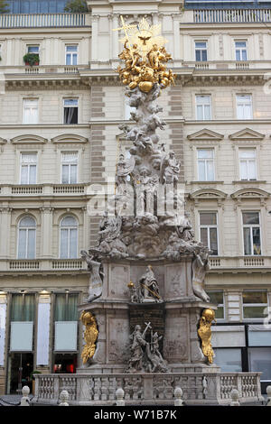 Colonne de la peste rue Graben Vienne Autriche Banque D'Images