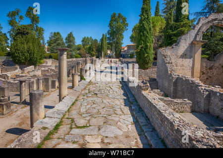 Vestiges romains sur le site de Puymin à Vaison la Romaine en Provence-Alpes-Côte d'Azur, France Banque D'Images