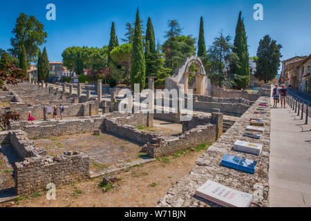 Vestiges romains sur le site de Puymin à Vaison la Romaine en Provence-Alpes-Côte d'Azur, France Banque D'Images