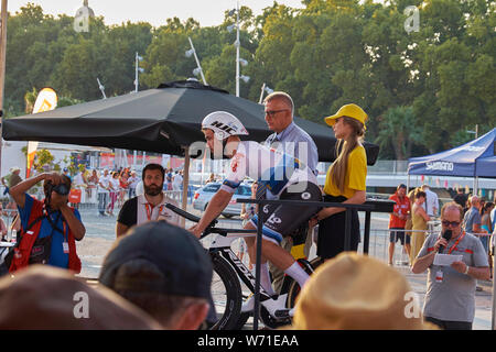 Malaga, Espagne. 25 août, 2018. La Vuelta. Steven Kruiswijk. Banque D'Images