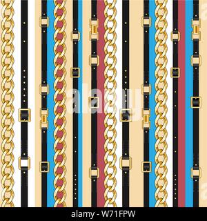 Modèle sans couture avec ceintures Illustration de Vecteur