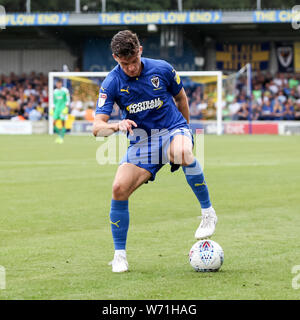 Kingston, au Royaume-Uni. 06Th Aug 2019. Callum Reilly de l'AFC Wimbledon en action au cours de l'EFL Sky Bet League 1 match entre l'AFC Wimbledon et Rotherham United au Cherry Red Records Stadium, Kingston, en Angleterre, le 3 août 2019. Photo de Ken d'Étincelles. Usage éditorial uniquement, licence requise pour un usage commercial. Aucune utilisation de pari, de jeux ou d'un seul club/ligue/dvd publications. Credit : UK Sports Photos Ltd/Alamy Live News Banque D'Images