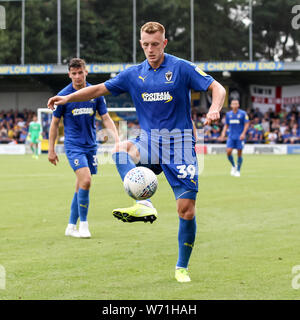 Kingston, au Royaume-Uni. 06Th Aug 2019. Joe Pigott de l'AFC Wimbledon en action au cours de l'EFL Sky Bet League 1 match entre l'AFC Wimbledon et Rotherham United au Cherry Red Records Stadium, Kingston, en Angleterre, le 3 août 2019. Photo de Ken d'Étincelles. Usage éditorial uniquement, licence requise pour un usage commercial. Aucune utilisation de pari, de jeux ou d'un seul club/ligue/dvd publications. Credit : UK Sports Photos Ltd/Alamy Live News Banque D'Images