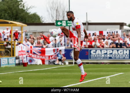 Kingston, au Royaume-Uni. 06Th Aug 2019. Michael Ihiekwe de Rotherham Utd en action au cours de l'EFL Sky Bet League 1 match entre l'AFC Wimbledon et Rotherham United au Cherry Red Records Stadium, Kingston, en Angleterre, le 3 août 2019. Photo de Ken d'Étincelles. Usage éditorial uniquement, licence requise pour un usage commercial. Aucune utilisation de pari, de jeux ou d'un seul club/ligue/dvd publications. Credit : UK Sports Photos Ltd/Alamy Live News Banque D'Images