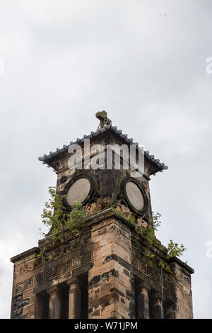 Glasgow, Ecosse, Royaume-Uni. 3 Août 2019 : photos de la Calédonie Road église libre dans l'Gorbals. Banque D'Images