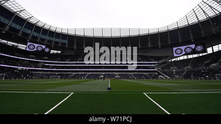 Tottenham Hotspur Stadium, Londres, Royaume-Uni. 4e août 2019. Champions internationaux de football de Tottenham Hotspur, contre l'Inter Milan ; Vue générale du nouveau stade de Tottenham avant le coup d'Action Crédit : Plus Sport/Alamy Live News Banque D'Images