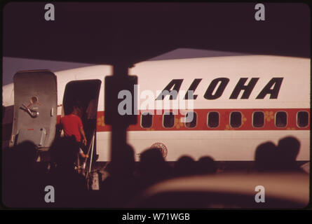 Aloha Airlines dans l'une des deux grandes compagnies aériennes reliant les îles. Pas de route et rapide navire de mer a été élaboré pour les voyages inter-îles. Banque D'Images