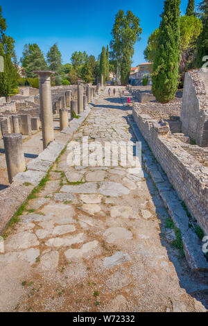 Vestiges romains sur le site de Puymin à Vaison la Romaine en Provence-Alpes-Côte d'Azur, France Banque D'Images