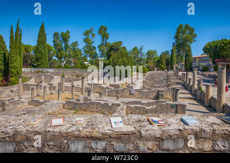 Vestiges romains sur le site de Puymin à Vaison la Romaine en Provence-Alpes-Côte d'Azur, France Banque D'Images