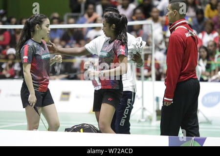 L'histoire d'amour entre Maurice et le badminton aux JIOI commencer en 1979, lorsque les Mauriciens ont fait table rase sur toutes les médailles d'or Banque D'Images