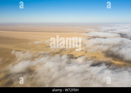 Brouillard côtier roulant sur le paysage désertique de Skeleton Coast. Skeleton Coast, Namibie. Banque D'Images