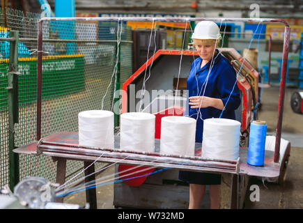 La corde de nylon, d'usine, l'usine de production de caoutchouc de la corde. Banque D'Images