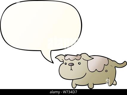 Cartoon dog avec bulle en bon style de dégradé Illustration de Vecteur