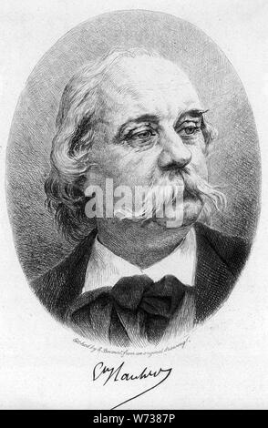 GUSTAVE Flaubert (1821-1880) romancier français Banque D'Images