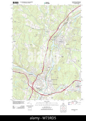 Carte TOPO USGS New Hampshire NH Hanovre 20120607 Restauration TM Banque D'Images