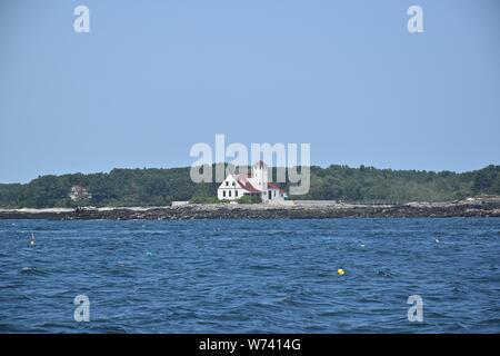 Vues autour de Portsmouth Harbour et l'île de hauts-fonds au large de la côte du New Hampshire et du Maine, New England, United States of America Banque D'Images