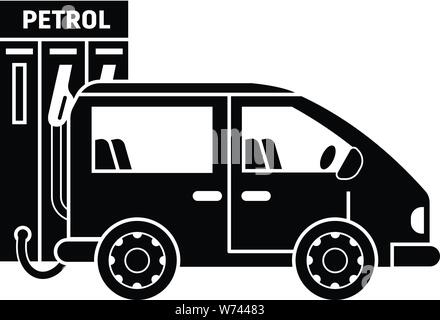 Van le réservoir de carburant, le style simple icône Illustration de Vecteur