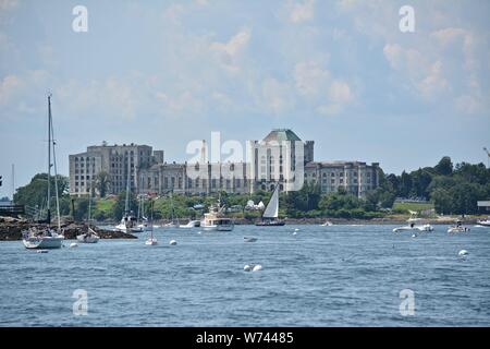 Vues autour de Portsmouth Harbour et l'île de hauts-fonds au large de la côte du New Hampshire et du Maine, New England, United States of America Banque D'Images