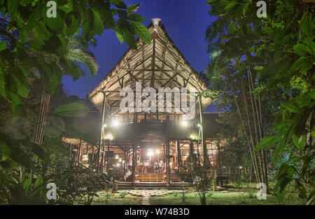 Resort de luxe dans la jungle, Amazonie péruvienne Banque D'Images