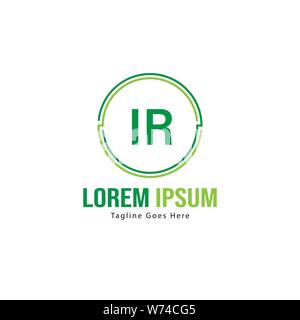 Logo IR initiale modèle avec cadre moderne. Lettre IR minimaliste design illustration vectorielle du logo Illustration de Vecteur