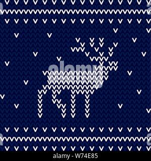 Hiver sans motif. Fond tricoté bleu et blanc Illustration de Vecteur