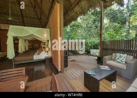 Resort de luxe dans la jungle, Amazonie péruvienne Banque D'Images