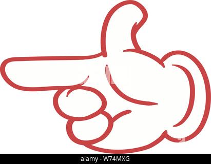 Caricature la main avec un doigt pointé sur la main à l'intérieur. Illustration de Vecteur