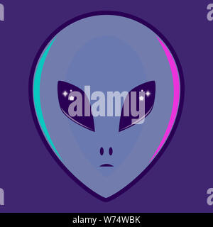 Logo Alien Stars dans les yeux et reflets de lumière Banque D'Images