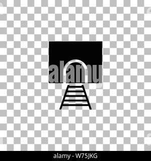 Tunnel ferroviaire. Icône plat noir sur fond transparent. Les pictogrammes pour votre projet Illustration de Vecteur