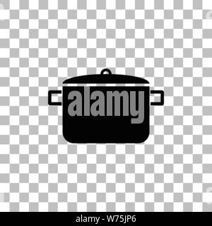 Pot. Icône plat noir sur fond transparent. Les pictogrammes pour votre projet Illustration de Vecteur