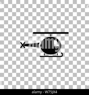 Hélicoptère. Icône plat noir sur fond transparent. Les pictogrammes pour votre projet Illustration de Vecteur