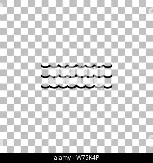 L'océan ou sur la mer. Icône plat noir sur fond transparent. Les pictogrammes pour votre projet Illustration de Vecteur