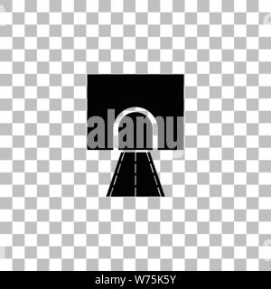 Tunnel routier. Icône plat noir sur fond transparent. Les pictogrammes pour votre projet Illustration de Vecteur