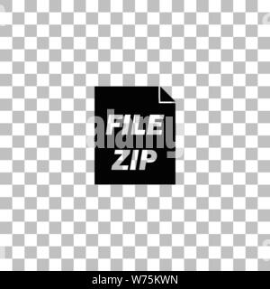 Fichier ZIP. Icône plat noir sur fond transparent. Les pictogrammes pour votre projet Illustration de Vecteur