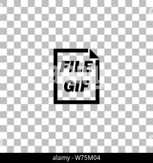 Fichier GIF. Icône plat noir sur fond transparent. Les pictogrammes pour votre projet Illustration de Vecteur
