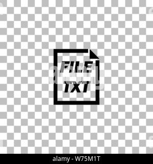 TXT. Icône plat noir sur fond transparent. Les pictogrammes pour votre projet Illustration de Vecteur