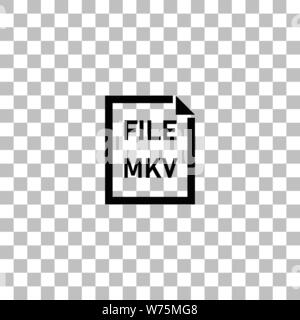 Fichier MKV. Icône plat noir sur fond transparent. Les pictogrammes pour votre projet Illustration de Vecteur