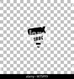 La bombe. Icône plat noir sur fond transparent. Les pictogrammes pour votre projet Illustration de Vecteur