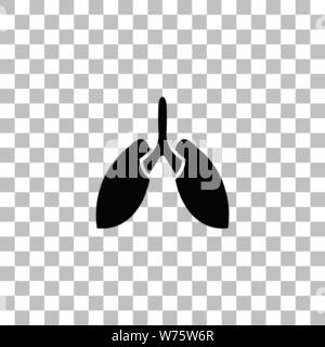 Les poumons. Icône plat noir sur fond transparent. Les pictogrammes pour votre projet Illustration de Vecteur
