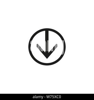 L'icône de téléchargement. Symbole simple en cercle. Vector Illustration Sign Illustration de Vecteur