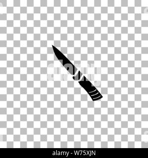 Couteau. Icône plat noir sur fond transparent. Les pictogrammes pour votre projet Illustration de Vecteur