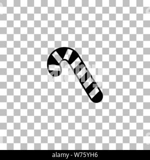 Peppermint Candy canne de Noël. Icône plat noir sur fond transparent. Les pictogrammes pour votre projet Illustration de Vecteur