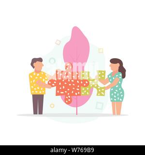 Concept Couple Vector illustration style de télévision Illustration de Vecteur