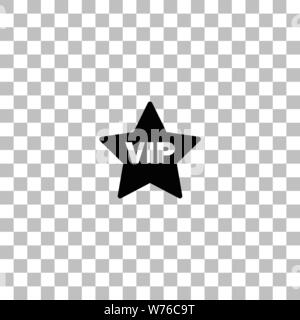 Star Vip. Icône plat noir sur fond transparent. Les pictogrammes pour votre projet Illustration de Vecteur