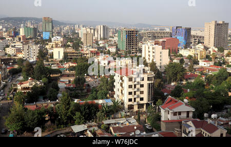 Addis Abeba, Ethiopie, 18 juillet 2019 : la grande ville d'Addis-Abeba, capitale de l'Éthiopie est l'une des villes plus forte croissance sur le continent africain. Banque D'Images