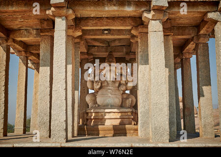 Sasivekalu monument Ganesha, Hampi, UNESCO world heritge site, Karnataka, Inde Banque D'Images