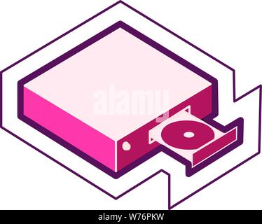 DVD & VHS simple emblématique graphique machines avec un schéma électrique contours Illustration de Vecteur